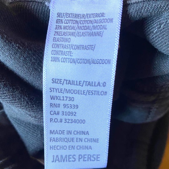 James Perse Dark Gray Fitted Jogger Pant Modal Trouser Drawstring Pockets size 0 - Picture 8 of 9
